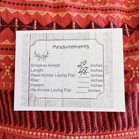 POLAGRAM Boho Chic Embroidered Midi Gypsy Short Sleeves Dress SZ L #2468 - Picture 7 of 14